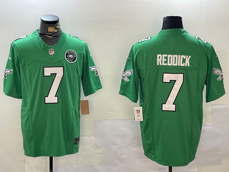 Men Philadelphia Eagles #7 Reddick Green Throwback 2024 Nike Vapor Limited NFL Jersey style 2